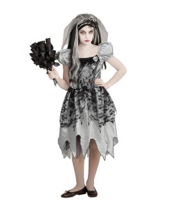 DISFRAZ DE NOVIA CADAVER GRIS INFANTIL