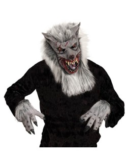 CARETA Y MANOS HOMBRE LOBO GRIS