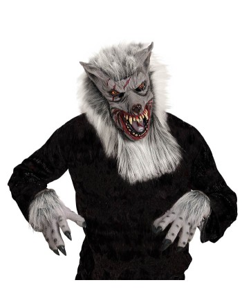 CARETA Y MANOS HOMBRE LOBO GRIS