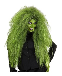 PELUCA VERDE BRUJA ENCRESPADA 