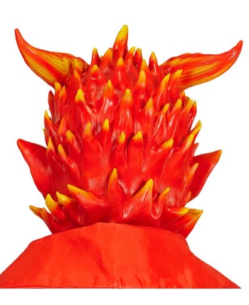 CARETA DE DEMONIO EN LLAMASCON CUERNOS