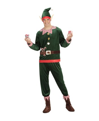 DISFRAZ DE ELFO NAVIDEÑO CON OREJAS PUNTEAGUDAS 