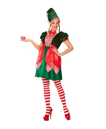 DISFRAZ DE ELFA NAVIDEÑA CON OREJAS PUNTEAGUDAS PARA MUJER