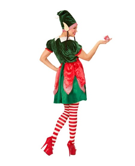 DISFRAZ DE ELFA NAVIDEÑA CON OREJAS PUNTEAGUDAS 