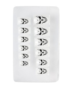 UÑAS CALAVERAS CON ADHESIVO 12 UNIDADES 2