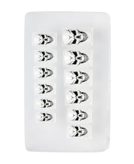 UÑAS CALAVERAS CON ADHESIVO 12 UNIDADES