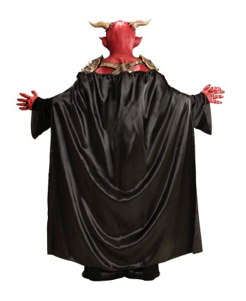 CAPA NEGRA CON CALAVERAS DE LATEX Y MASCARA DEMONIO