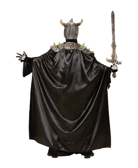 CAPA NEGRA CON PINCHOS DE LATEX Y MASCARA ESQUELETO