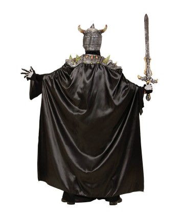 CAPA NEGRA CON PINCHOS DE LATEX Y MASCARA ESQUELETO