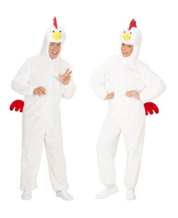 DISFRAZ DE POLLO BLANCO PELUCHE PARA HOMBRE