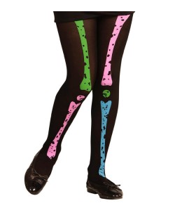 MEDIAS NEGRAS CON HUESOS NEON INFANTILES