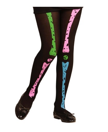 MEDIAS NEGRAS CON HUESOS NEON INFANTILES