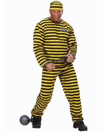 DISFRAZ DE PRESO DALTON AMARILLO Y NEGRO