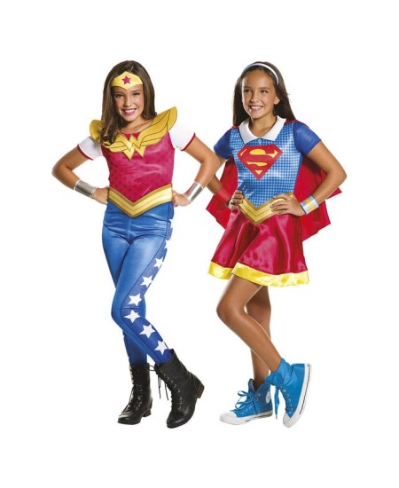 DISFRAZ DE SUPERGIRL Y WONDERWOMAN PARA NIÑA
