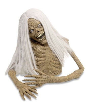 ZOMBIE DE LATEX MEDIO CUERPO CON PELO LARGO CANOSO 