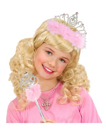 TIARA CON MARABU ROSA