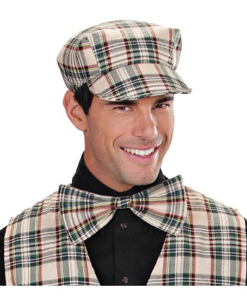 SET PAJARITA Y GORRA CUADROS GRIS