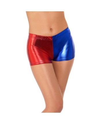 SHORT ROJO Y AZUL METALIZADO