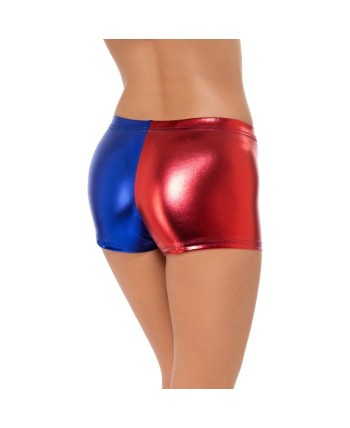 SHORT ROJO Y AZUL METALIZADO