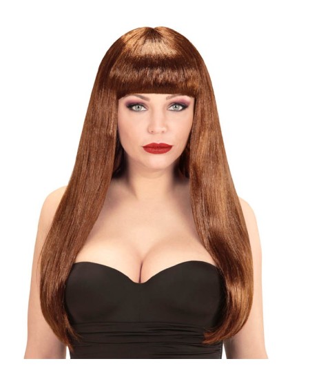 ▷ PELUCA FASHION CASTAÑA CON FLEQUILLO