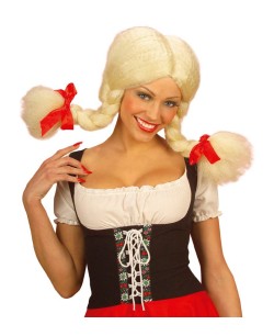 PELUCA HEIDI 2 TRENZAS RUBIA
