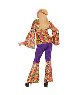 DISFRAZ DE HIPPIE FLOWER POWER PANTALON PARA MUJER 2