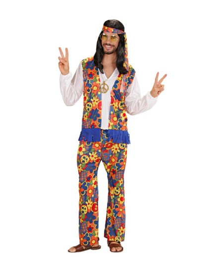 DISFRAZ DE HIPPIE FLORES PARA HOMBRE