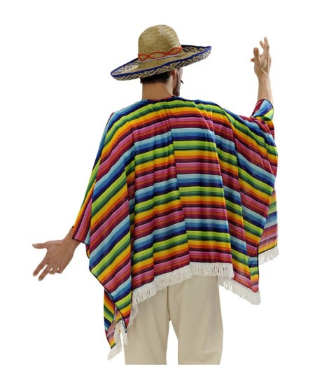 PONCHO Y SOMBRERO MEJICANO