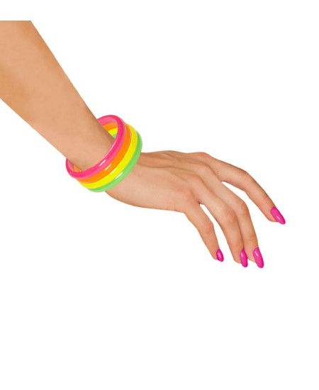 PULSERAS FLUOR COLORES 4 UNIDADES