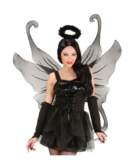 ALAS NEGRAS DECORADAS CON BRILLANTINA