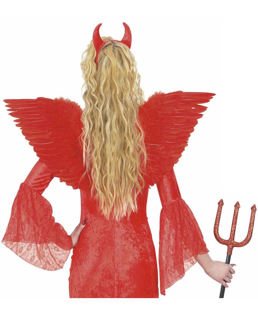 Alas Rojas Diablo Plumas Disfraz Pastorela Carnaval Navidad