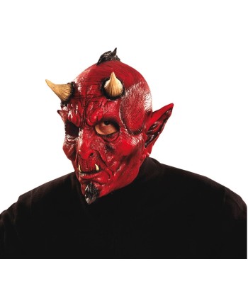 CARETA DE DE DEMONIO CON COLMILLOS Y CUERNOS