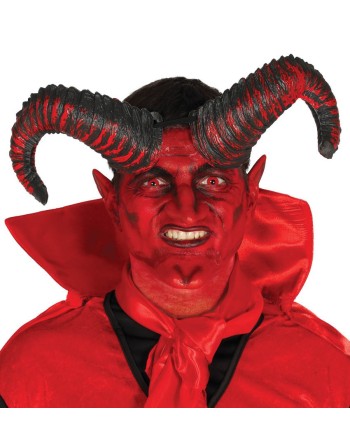 CUERNOS DEMONIO ROJOS Y NEGROS 20 CMS.