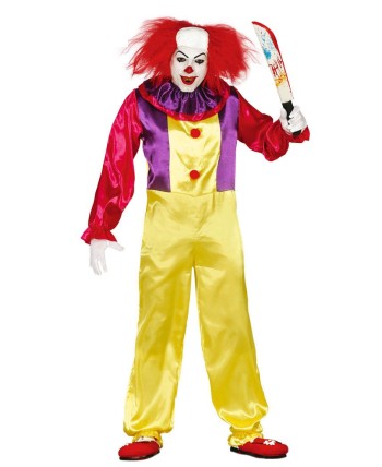 DISFRAZ DE PAYASO ASESINO AMARILLO PARA HOMBRE