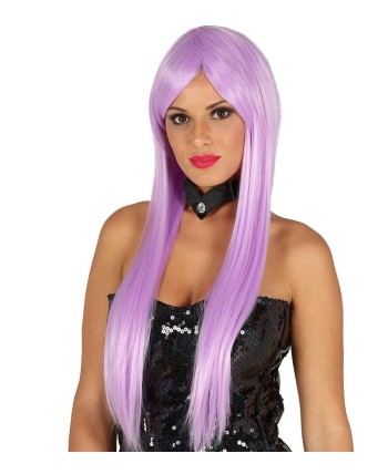 PELUCA MELENA LISA SIN FLEQUILLO LILA