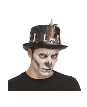 CHISTERA VUDÚ CON PLUMAS Y HUESOS