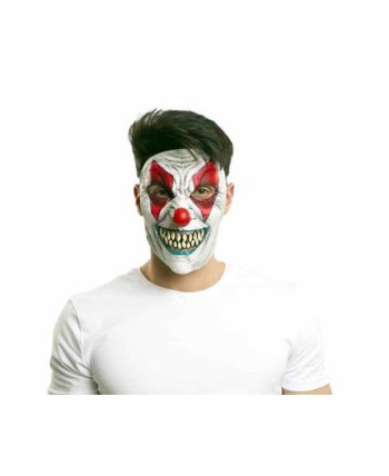 CARETA PAYASO DIABOLICO OJOS ROMBOS ROJOS