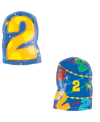 GLOBO DE HELIO NÚMERO 2 PUNTOS MULTI COLOR