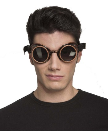 GAFAS STEAMPUNK CRISTALES NARANJAS