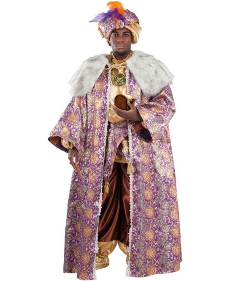 TRAJE DE REY BALTASAR MORADO LUJO PARA HOMBRE