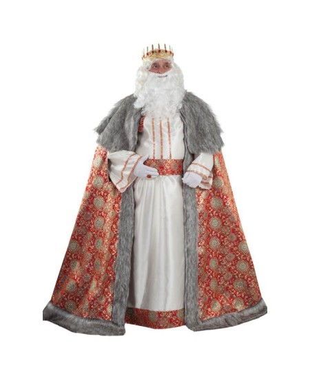 TRAJE DE REY MELCHOR ROJO LUJO PARA HOMBRE