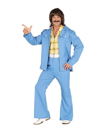 DISFRAZ DE AÑOS 70 AZUL CHAQUETA Y PANTALON