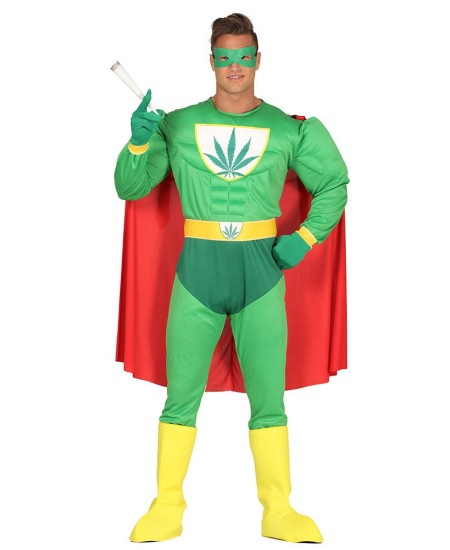 DISFRAZ DE SUERHEROE MARIHUANA PARA HOMBRE