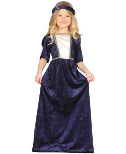 DISFRAZ DE DAMA MEDIEVAL AZUL INFANTIL