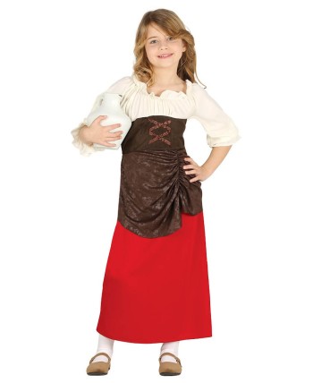 DISFRAZ DE POSADERA FALDA ROJA INFANTIL