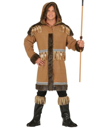 DISFRAZ DE ESQUIMAL HOMBRE FLECOS