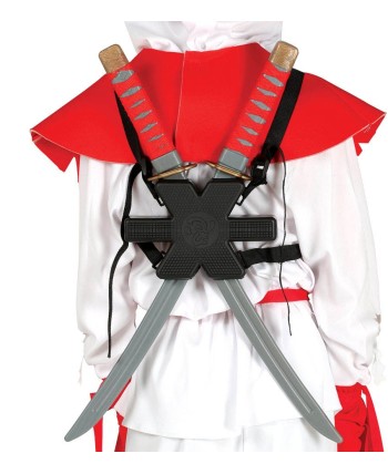 SET 2 ESPADAS SAMURAY CON PORTAESPADAS ESPALDA