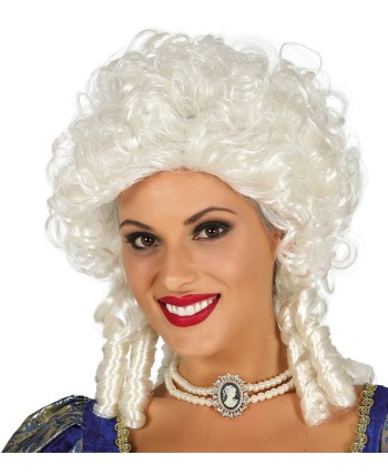 PELUCA MARQUESA BLANCA RIZADA CON TIRABUZONES