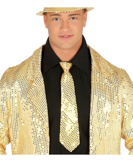 CORBATA LENTEJUELAS ORO