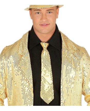 CORBATA LENTEJUELAS ORO